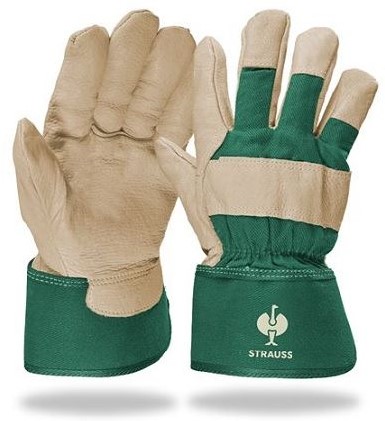 rękawice robocze zimowe w kolorze beżowo zielonym
